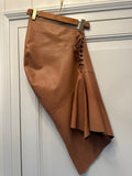 Hermès bicolor leather skirt