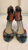 Jimmy Choo Python High Heeled Multicolor Strappy Sandals - Dyva's Closet