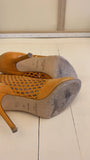 Jimmy Choo Mustard Yellow Detroit Lasercut Suede Ankle Boots - Dyva's Closet