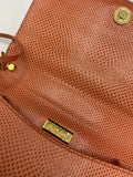 Judith Leiber Karung ( Lizard) Crossbody/Clutch with Native American embellishment - Dyva's Closet