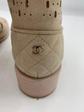 Chanel S17 Beige Wrap Ankle Boots - Dyva's Closet