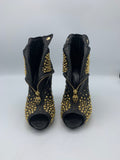 Alexander McQueen Faithful Black Leather Studded Booties - Dyva's Closet