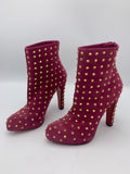 Christian Louboutin Ariella Clou Pink Suede Studded Ankle Boots - Dyva's Closet