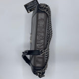 Chanel Boy Reverso Large Taupe Brown/Black Lambskin with Fabric Lining and Ruthenium Hardware Shoulder Bag - Dyva's Closet