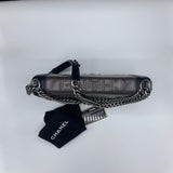 Chanel Boy Reverso Large Taupe Brown/Black Lambskin with Fabric Lining and Ruthenium Hardware Shoulder Bag - Dyva's Closet