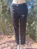 Gucci black trousers with built in horse bit belt