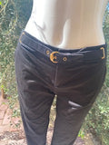 Gucci black trousers with built in horse bit belt