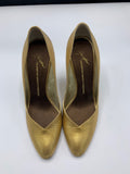 Guiseppe Zanotti Gold Lizard Embossed Wedges - Dyva's Closet
