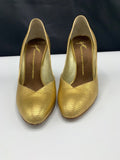 Guiseppe Zanotti Gold Lizard Embossed Wedges - Dyva's Closet
