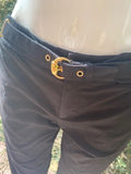 Gucci black trousers with built in horse bit belt