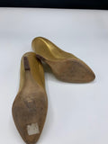 Guiseppe Zanotti Gold Lizard Embossed Wedges - Dyva's Closet