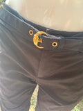Gucci black trousers with built in horse bit belt