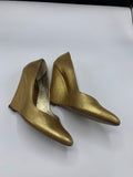 Guiseppe Zanotti Gold Lizard Embossed Wedges - Dyva's Closet