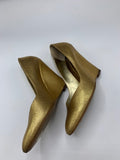 Guiseppe Zanotti Gold Lizard Embossed Wedges - Dyva's Closet