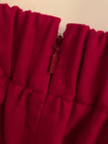 Gucci Red Wool/Cashmere Mix dress with large Gold Gucci Buttons on Sleeves - Dyva's Closet