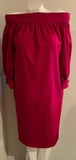 Gucci Red Wool/Cashmere Mix dress with large Gold Gucci Buttons on Sleeves - Dyva's Closet
