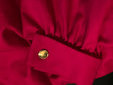 Gucci Red Wool/Cashmere Mix dress with large Gold Gucci Buttons on Sleeves - Dyva's Closet