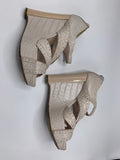 Dior Bonnie Platforms in Croco finish in Beige/Rose - Dyva's Closet