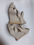 Dior Bonnie Platforms in Croco finish in Beige/Rose - Dyva's Closet