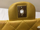 Chanel Leather Mini Yellow Double Flap Bag with Rhinestone Hardware - Dyva's Closet