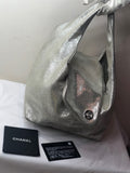 Chanel Bucket Bag in Silver Metallic Leather - Dyva's Closet