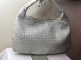 Bottega Veneta Intrecciato Hobo Medium White - Dyva's Closet