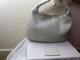 Bottega Veneta Intrecciato Hobo Medium White - Dyva's Closet