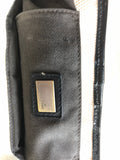 Fendi B Bag in White Fabric and Black Patent Leather - Dyva's Closet