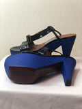 Lanvin Blue and Black Platform Heels - Dyva's Closet