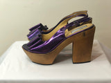 Lanvin Purple Metallic Platform Shoes - Dyva's Closet