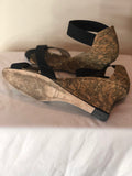 Manolo Blahnik Lastiwe Strappy Elastic Cork-Wedge Sandal in Black - Dyva's Closet