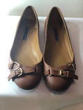 Ralph Lauren Purple Label Brown Ballerinas - Dyva's Closet