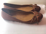 Ralph Lauren Purple Label Brown Ballerinas - Dyva's Closet
