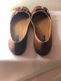 Ralph Lauren Purple Label Brown Ballerinas - Dyva's Closet