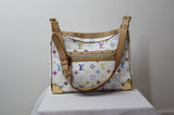 Louis Vuitton Boulogne Monogram Murakami White Multicolor Leather Shoulder Bag - Dyva's Closet