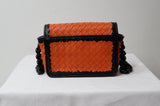 Bottega Veneta Women's Tangerine and Black Intrecciato Mini Nappa Glass Bag - Dyva's Closet
