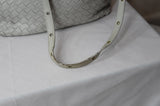 Bottega Veneta Small White Intrecciato Shoulder Bag - Dyva's Closet