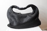 Bottega Veneta Intrecciato Hobo Medium Black - Dyva's Closet