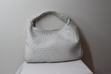 Bottega Veneta Intrecciato Hobo Medium White - Dyva's Closet