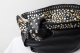 Jimmy Choo  Black Leather Saba Studded Sky Hobo Bag with Bangle - Dyva's Closet