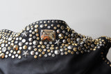 Jimmy Choo  Black Leather Saba Studded Sky Hobo Bag with Bangle - Dyva's Closet
