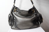 Prada Vitello Daino side pocket in silver metallic bag - Dyva's Closet