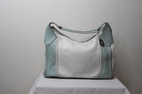 Tod's perforated white and mint green handbag - Dyva's Closet