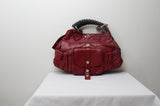 Yves Saint Laurent Mala Mala Mombasa Rivet Gaucho Horn Red Leather Hobo Bag - Dyva's Closet