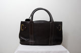 Luella Brown Leather Satchel with Lock - Dyva's Closet