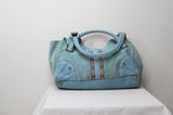 Gucci Turquoise GC Canvas and Suede Jackie O Hobo - Dyva's Closet
