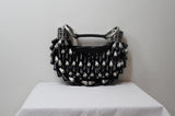 Chloé Black and Silver Beaded Crescent Bag - Dyva's Closet