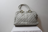 Marc Jacobs Venetia Satchel in Quilted Beige Leather - Dyva's Closet