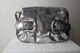 Fendi Metallic Calfskin B Bis Flap Bag Silver - Dyva's Closet