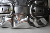 Fendi Metallic Calfskin B Bis Flap Bag Silver - Dyva's Closet